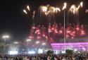 乌兹别克斯坦首都燃放烟花 庆祝二战胜利74周年