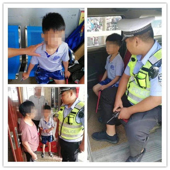 邓州交警：萌娃迷路哭泣不止 交警将其安全送回