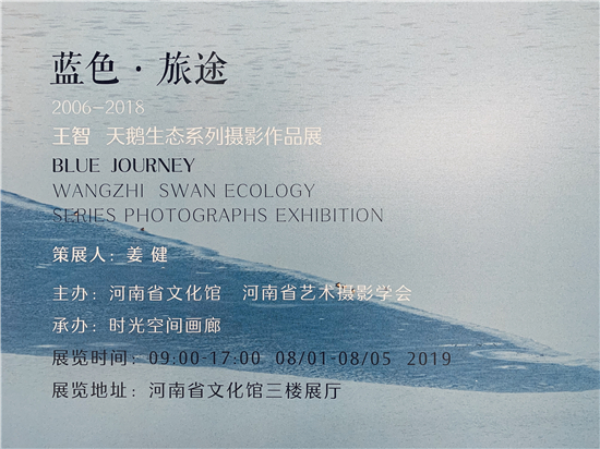 王智“蓝色·旅途”天鹅生态系列摄影作品展在郑州开幕