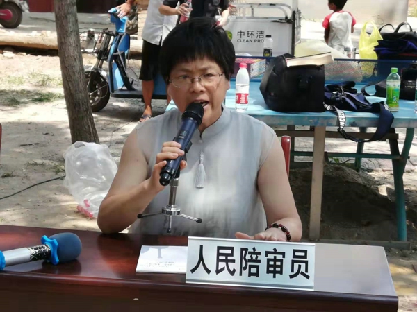 镇平县法院村头开庭普法效果好