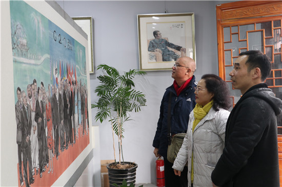 郭建明红色主题人物作品迎春展在郑州唐人街举行