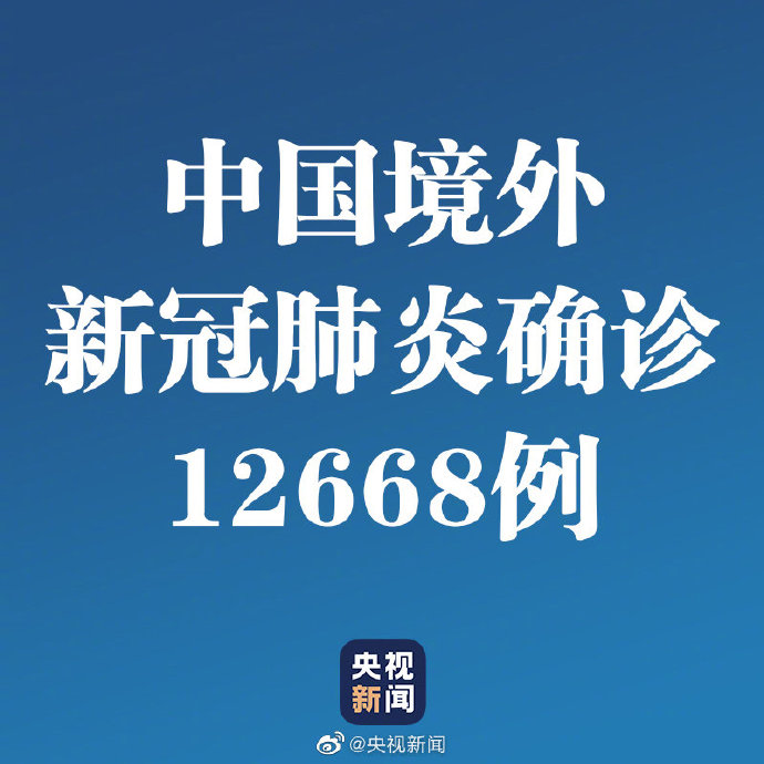 中国境外确诊12668例新冠肺炎 又有4国出现新冠肺炎
