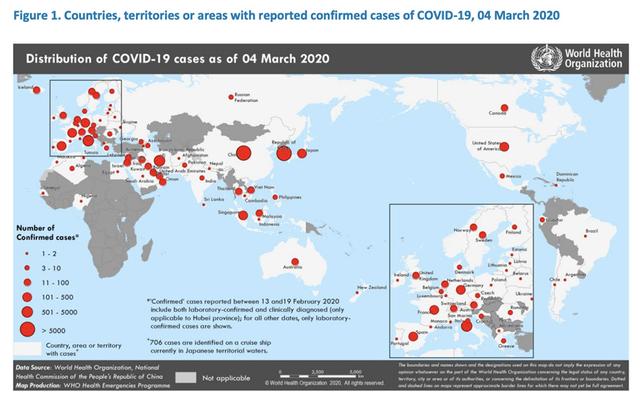 世卫组织：全球受新冠肺炎疫情影响的国家和地区数已破百