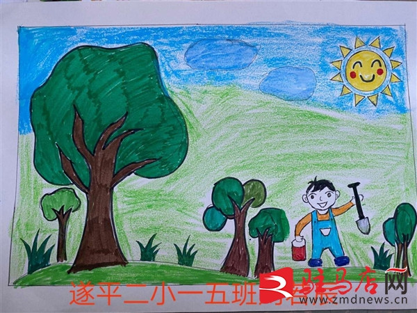 遂平县二小植树节网上绘画活动剪影