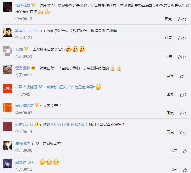 广州市新冠肺炎危重症患者清零 网友：钟老的笑脸是我们缓压的最好良剂