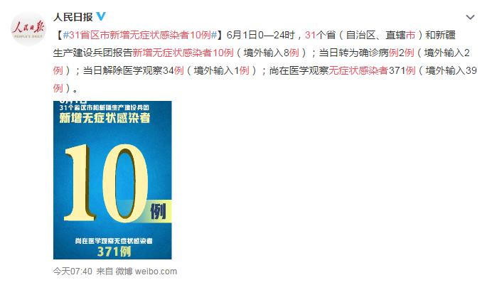 31省区市新增无症状感染者10例 网友:严防严控 胜利在望