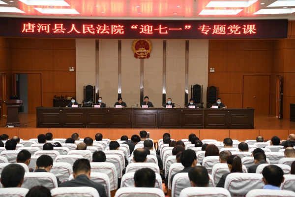 唐河县法院举行庆祝中国共产党成立99周年表彰大会暨专题党课