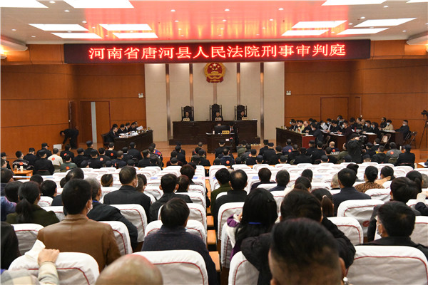 河南省唐河县人民法院公开审理一起涉黑案