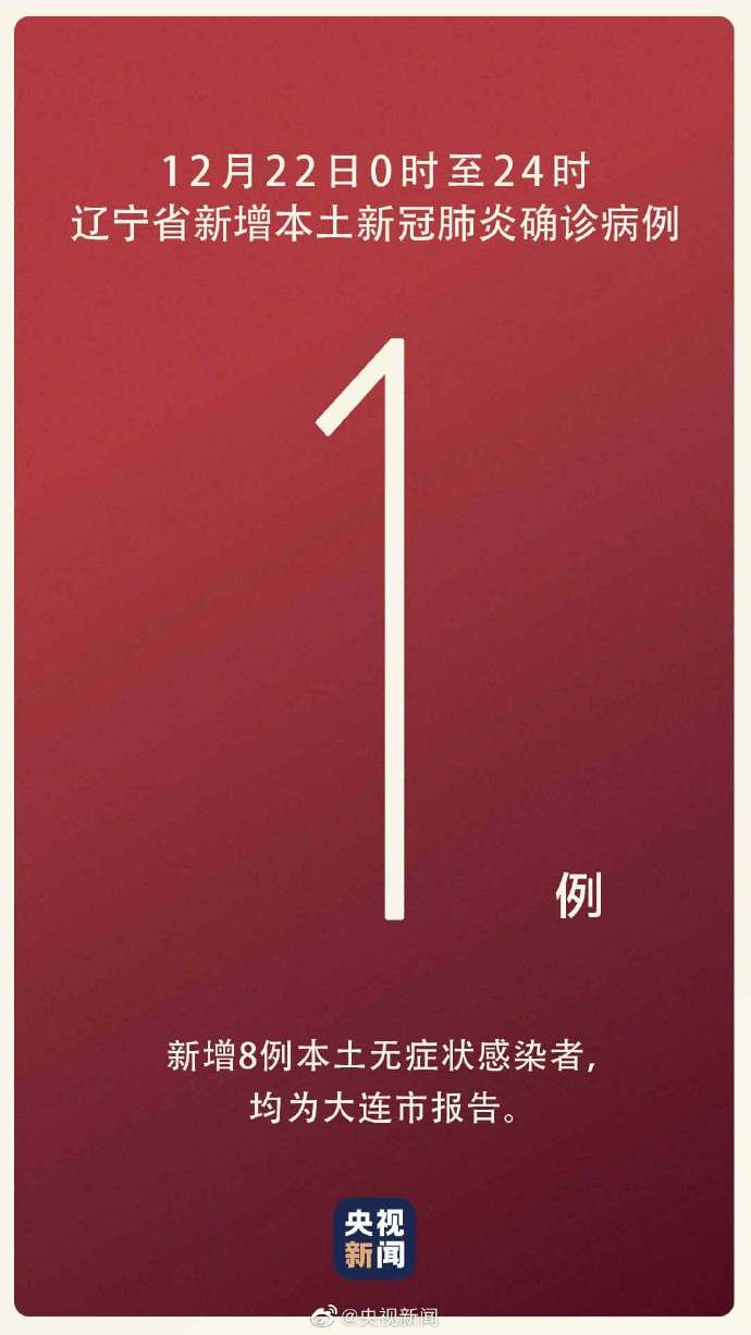 辽宁新增8例本土无症状感染者 辽宁新增1例本土确诊