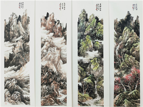 百位名家中国画四条屏作品邀请展在河南大观美术馆开幕