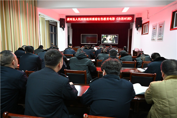 唐河县法院组织干警观看历史影片《决胜时刻》
