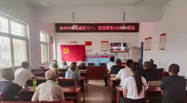 驻马店市驿城区水屯镇全体党员集中观看庆祝中国共产党成立100周年大会