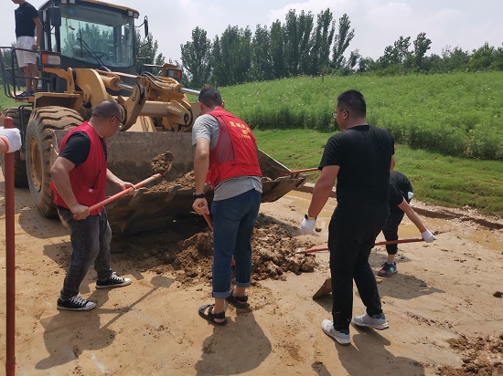 河南三百六信息技术有限公司党支部支援欢河村修复景观路