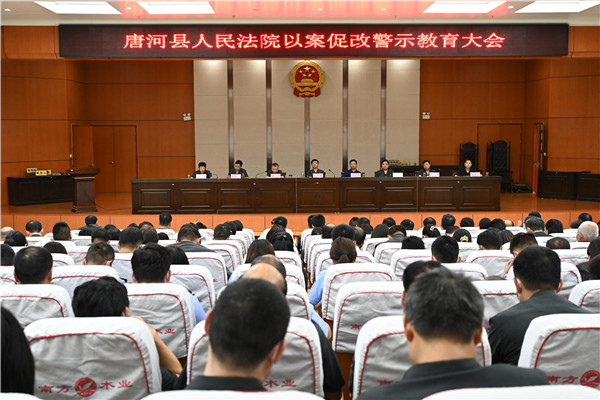 唐河县法院召开以案促改警示教育大会