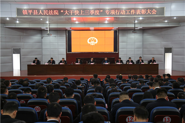镇平县法院召开“大干快上三季度”专项行动表彰大会