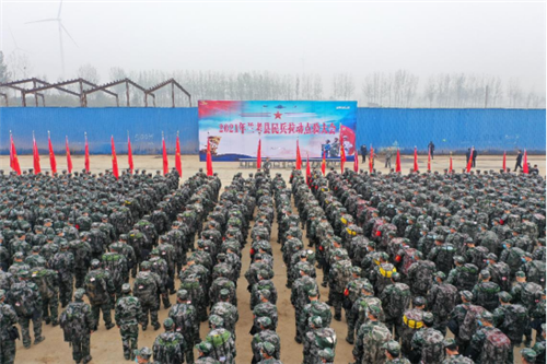 河南省兰考县人武部接受省军区民兵工作检查考评