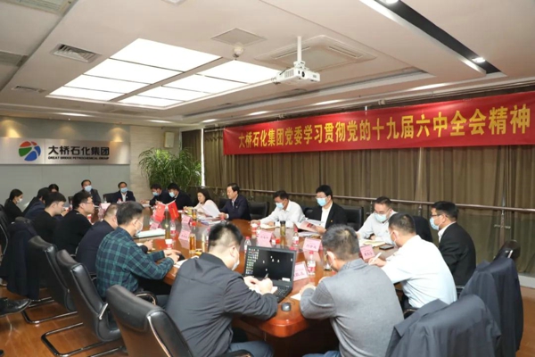 大桥石化集团党委召开会议传达学习党的十九届六中全会精神