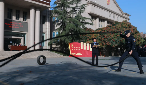 河南省高级人民法院法警总队到商丘中院考核验收实战化训练工作