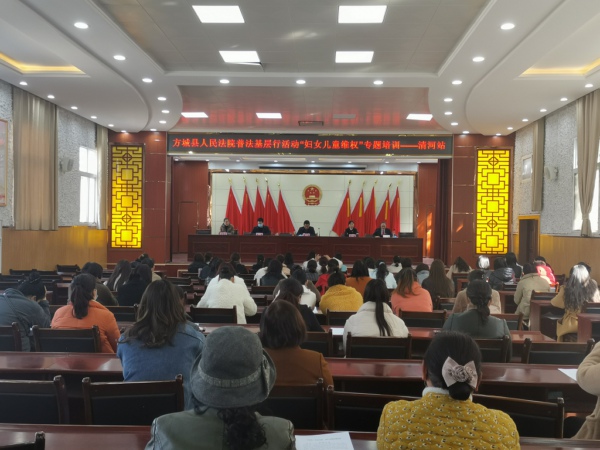 方城县法院开展普法基层行“妇女儿童维权”专题培训