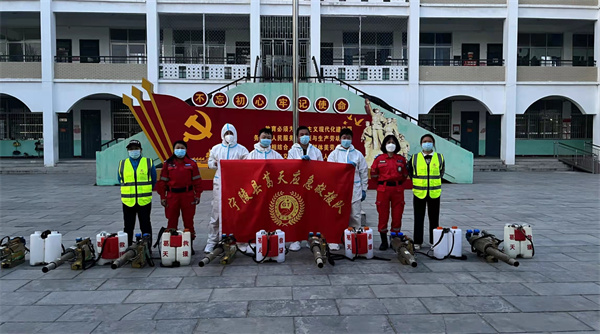 中国共产主义青年团宁陵县委组织葛天应急救援队开展防疫消杀工作