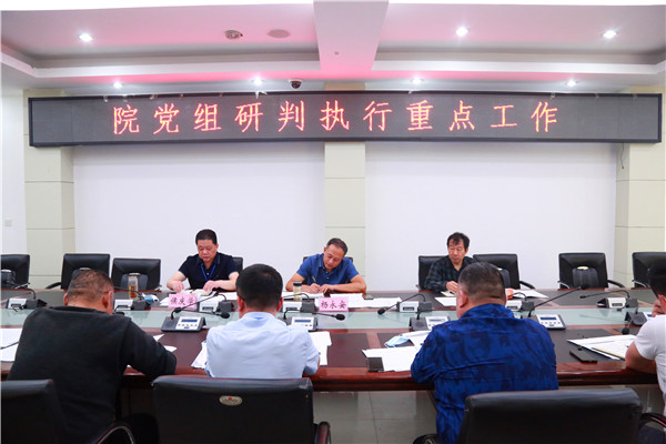 镇平县法院召开院党组研判执行重点工作会议