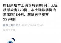 上海疫情最新消息：上海新增本土确诊病例88例和本土无症状感染者770例