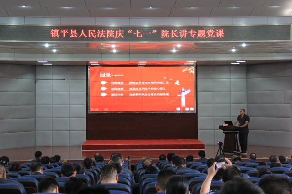 镇平县法院组织庆“七一”院长讲专题党课活动