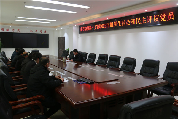 南召县法院各党支部召开2022年度组织生活会暨民主评议党员会议