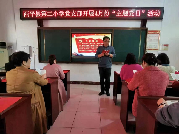 西平县第二小学党支部开展4月主题党日活动