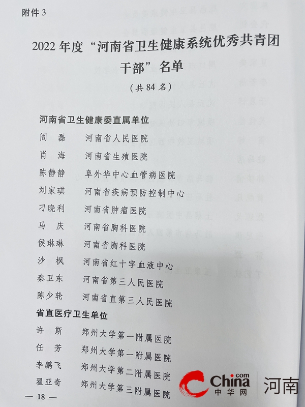 喜讯！我院荣获“河南省卫生健康系统五四红旗团委”称号