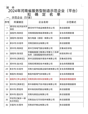 ​喜讯：羊山新区1家企业成功入选2024年河南省服务型制造示范企业