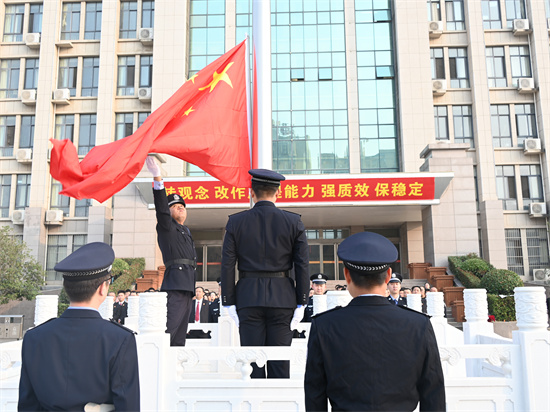 南召法院举行“升国旗、党员过政治