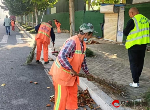 驻马店开发区城市管理局：落叶秋色美 环卫工人清扫忙_全球今亮点