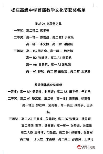 ​畅享数学文化节 开启智慧新征程——西平县杨庄高中举行首届数学文化节