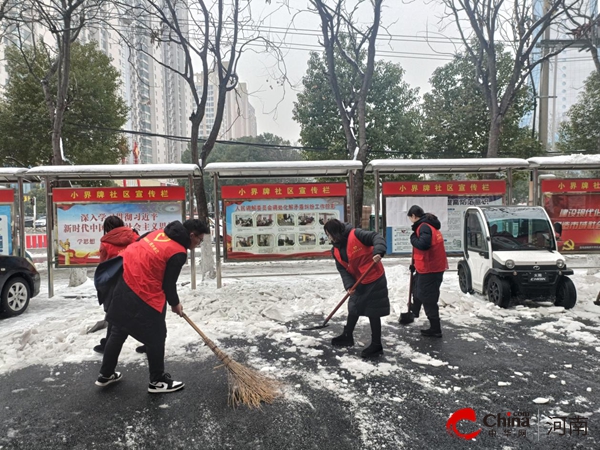 驻马店开发区金河办事处小界牌社区：扫雪除冰显担当 守护安全暖民心