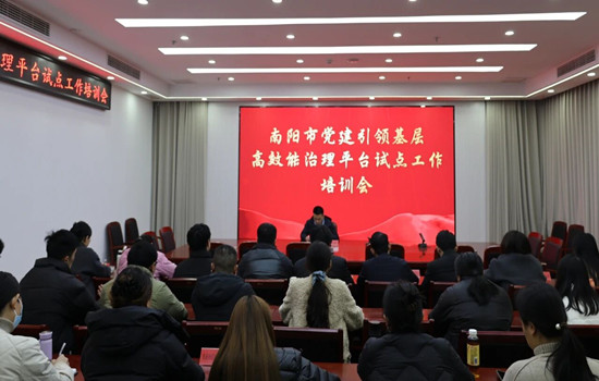 南阳市党建引领基层高效能治理平台试点工作培训会召开
