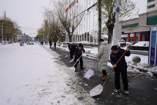 河南农商银行新野支行开展清雪除冰志愿服务活动