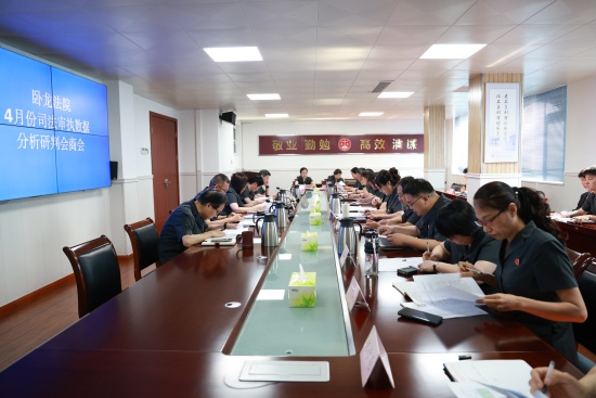 南阳卧龙区法院召开4月份司法审执数据分析研判会商会