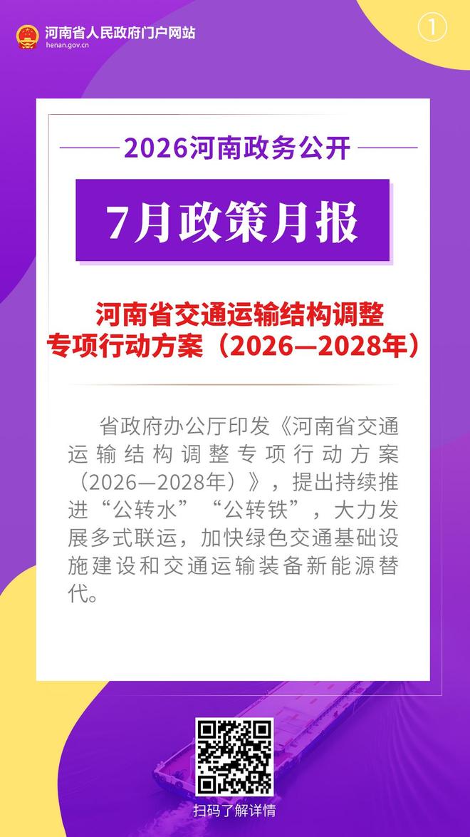 2026年7月，河南省政府出台了这些重要政策